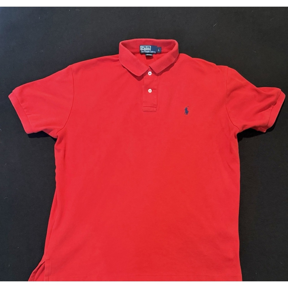Polo‎ Ralph Lauren Blue Pony Red Polo Short Sleeve Mens Large
